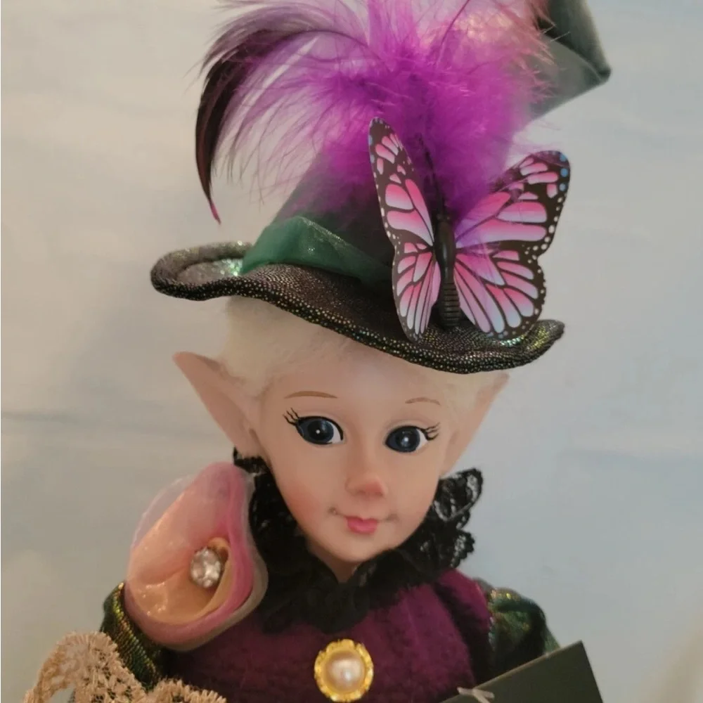 16” Halloween Elf Doll Mantel Shelf Decor Butterfly Rhinestones by Nicole Miller
